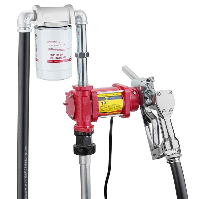 12V комплект помпа за прехвърляне на гориво и бензин с дюза